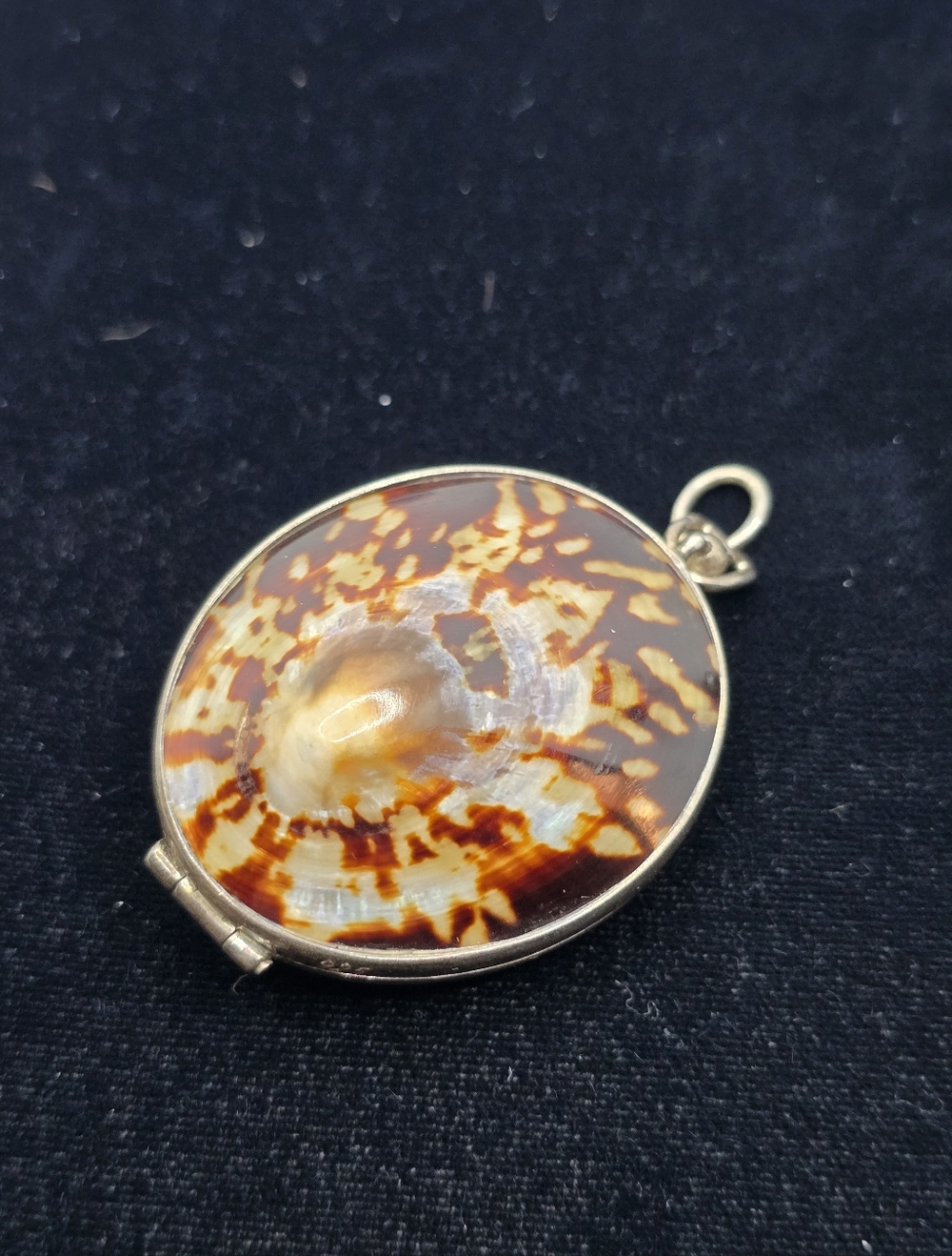 Sterling 925 Limpet Shell Locket Trinket Pendant Pill Box Vintage - Picture 2 of 11